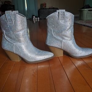 Silver Sparkly Boots